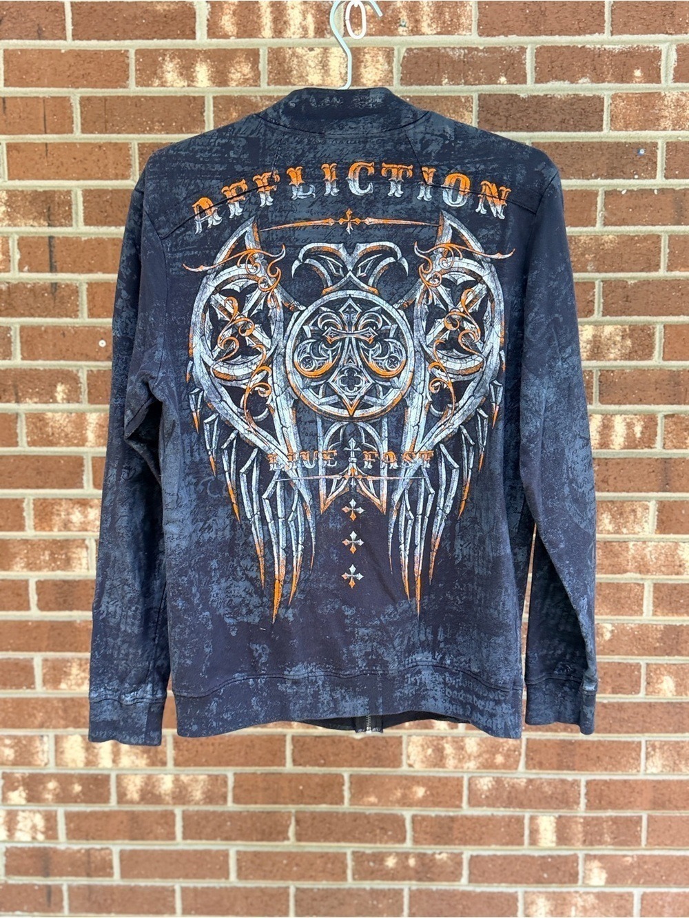 Affliction Mens Black Long Sleeve Jacket Size Medium